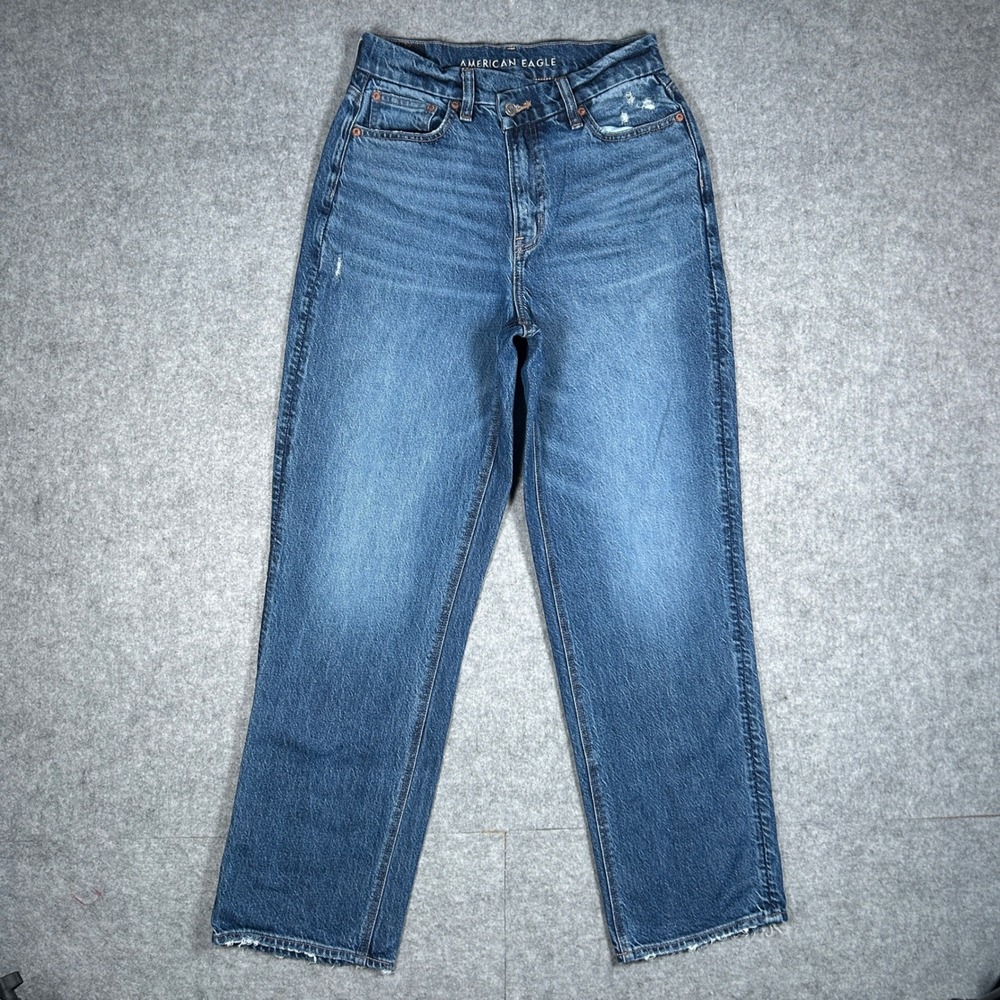 American‎ Eagle denim jeans Womens 0(26x29) Blue Curvy 90s Straight High Rise